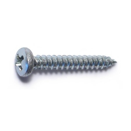 Midwest Fastener Sheet Metal Screw, #6 x 1 in, Zinc Plated Steel Pan Head Phillips Drive, 100 PK 03232